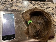 Medium Brown Human Hair Weft Extension Straight Hair 12 in 41 g