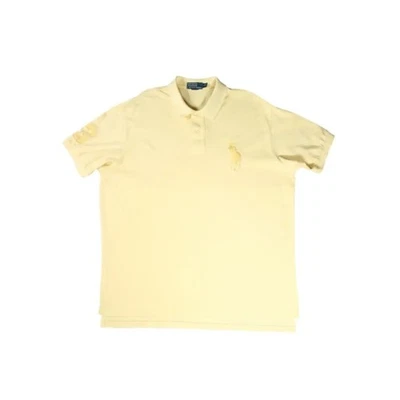 Polo vintage Ralph Lauren — 100 % coton — jaune — taille XXL - Photo 1/4