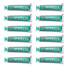 12pz Dentifricio Marvis Classic Strong Mint gusto menta piperita cura denti 85ml