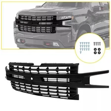 Matte Black Front Bumper Upper Grille For Chevy Silverado 1500 2019-2022 2021
