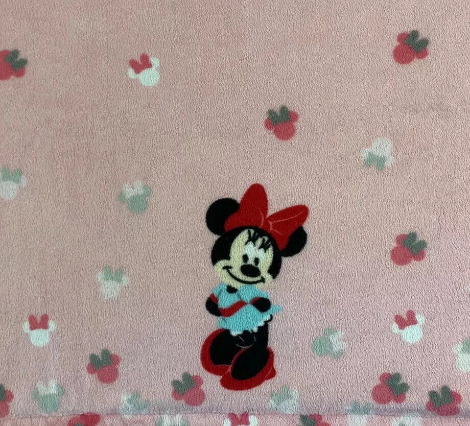 "Manta para cuna Disney Baby MINNIE MOUSE rosa Minky polar 40"" x 30""" Foto 2 de 4