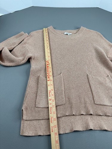 Madewell High Low Crew Neck Sweater Long Sleeve Pockets Womens Medium - Picture 7 of 12