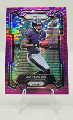 2023 Panini Prizm Zay Flowers Purple Hyper Prizm SP - Ravens
