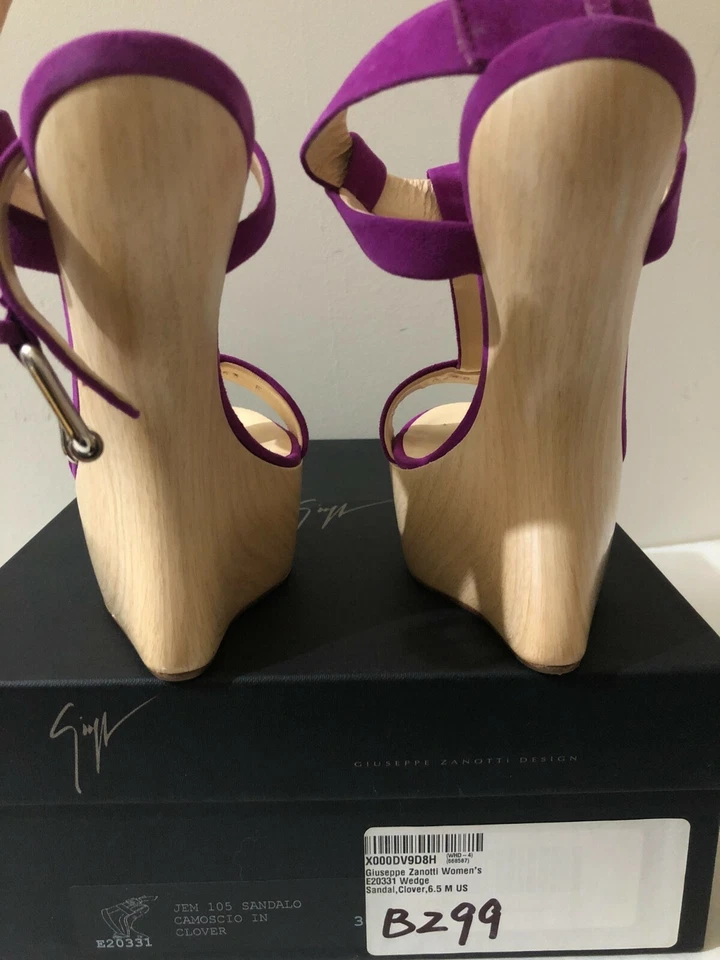 Sandalia de cuña para mujer Gluseppe Zanotti E20331, 6,5 M EE. UU., Hecha en Italia, Trébol, V Foto 4 de 4