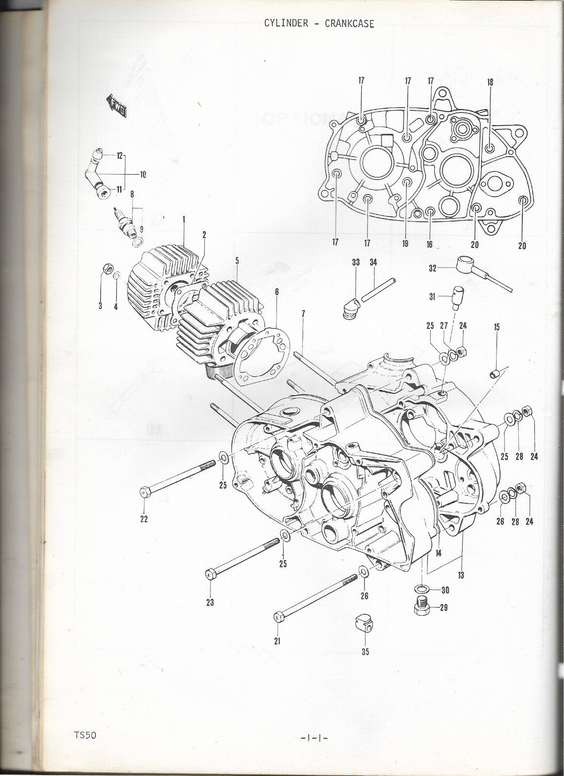 GENUINE OEM SUZUKI MOTORCYCLE BIKE TS50 1972 Parts Catalog Manual Book