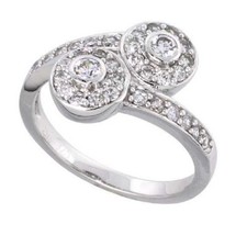 Sterling Silver Vintage Style Double Halo Engagement Ring w/ Brilliant Cut CZ