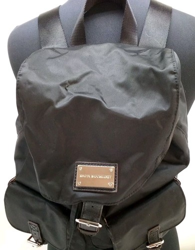 Dana Buchman Backpack Black Nylon With Silver Hardware Designer Shoulder Bag - Picture 3 of 11
