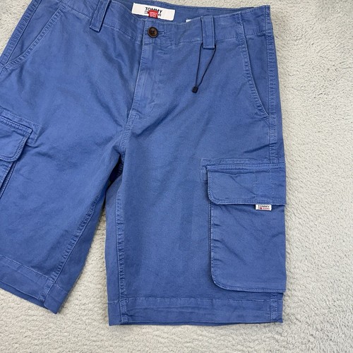 Tommy Jeans Pantalones Cortos Carga Para Hombre 30 Azul Clásico 10” Bolsillos Entrepierna Informales Preppy - Imagen 3 de 15