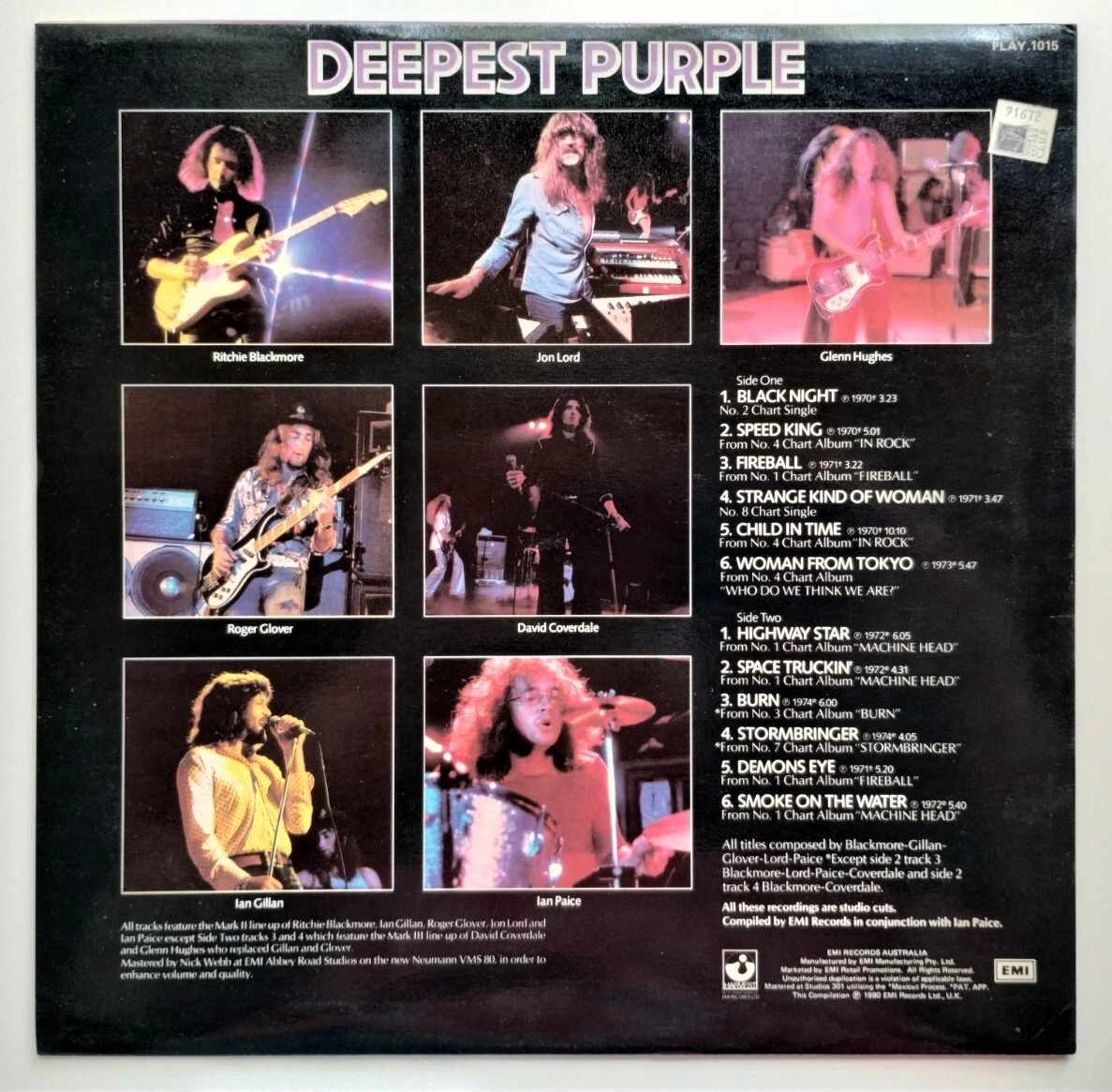 Deepest Purple: The Very Best of Deep Purple PLAY-1015 Australian