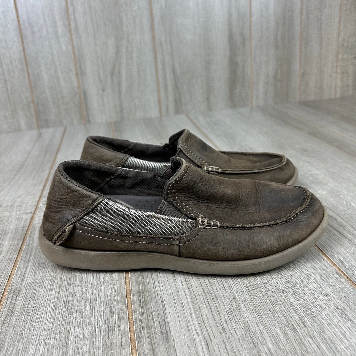 Crocs Triple Comfort Leather Shoes Men s 7 eBay