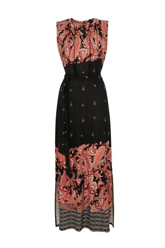 Wallis Multi Black Paisley Border Maxi Dress 10 - Picture 6 of 6