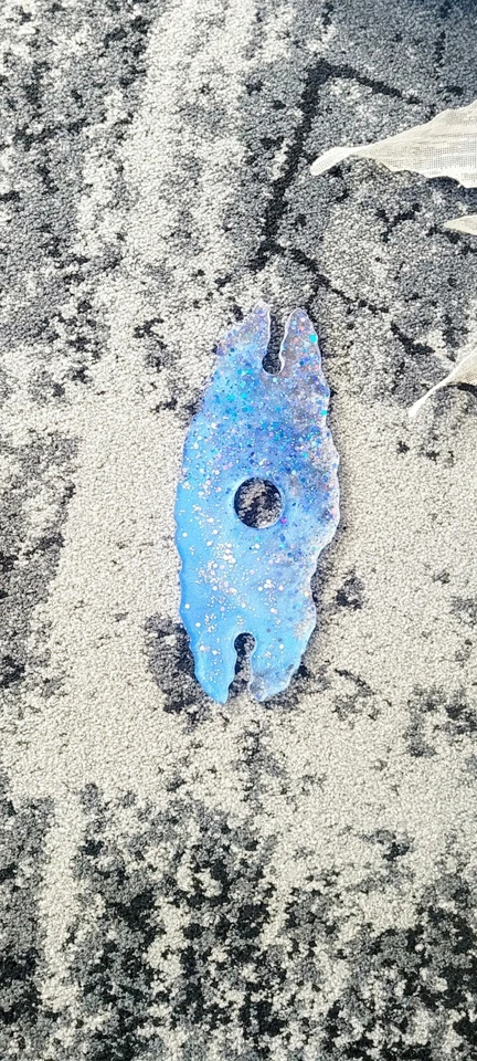 Portavasos/carrito de vino azul transparente mezclado con brillo azul plateado azul Foto 3 de 4