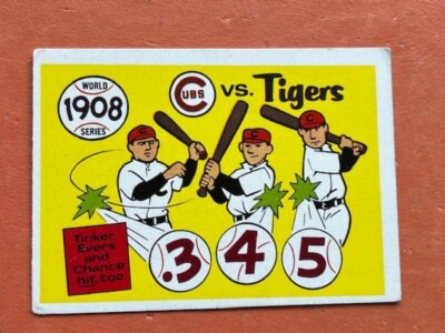 1970 Fleer Laughlin World Series Blue Back #5 - 1908 Tigers vs Cubs VG SHIPS FRE