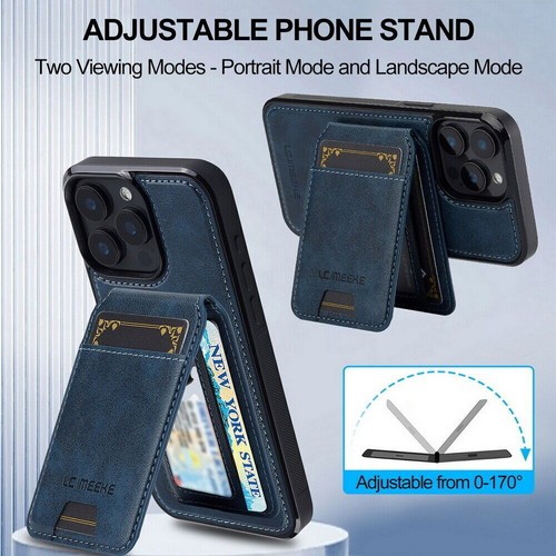 Für iPhone 16 15 14 13 12 11 XS XR 78 SE Magnet Hülle mit MagSafe Leder Wallet - Bild 62 von 78