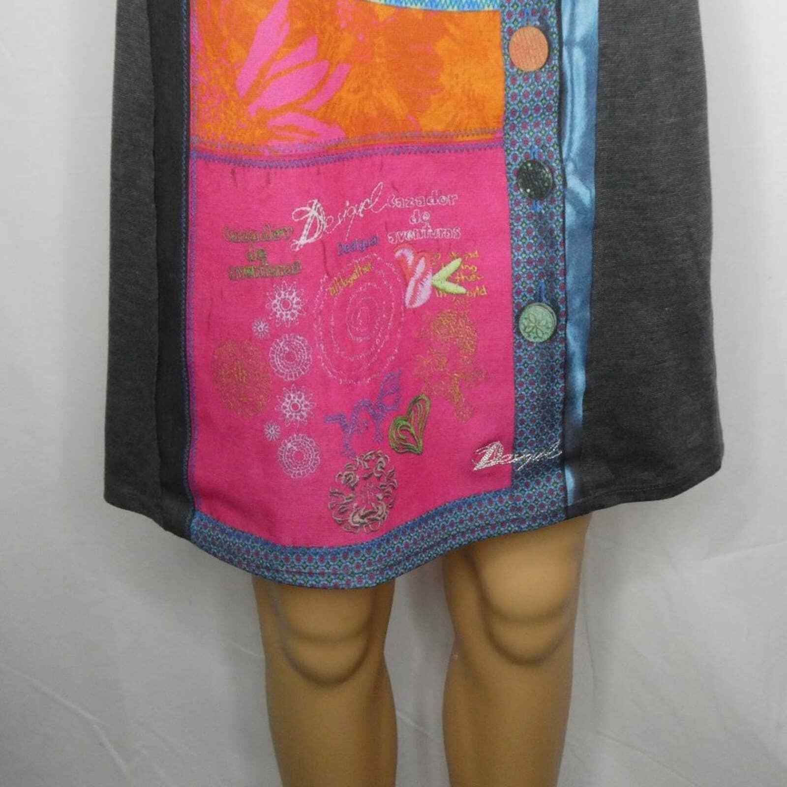 Desigual Patchwork Sheath Cap Sleeve Mini Sheath … - image 5