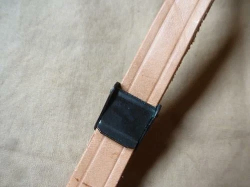 Jugulaire cuir brun pour liner casque USM1 reenactment Normandie 1944 - Photo 2/4