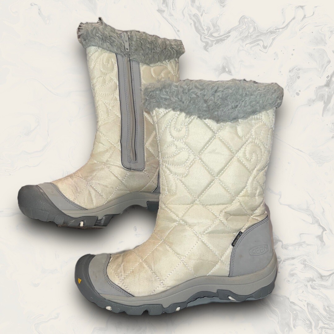 Stivali da neve Keen Dry Warm 200 grammi isolati impermeabili grigio avorio donna taglia 6