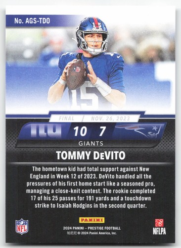 2024 Prestige Football Tommy DeVito #AGS-TDO ungraded NM or better - Picture 2 of 2