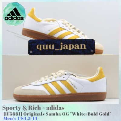 Sporty & Rich × adidas Originals Samba OG White Bold Gold IF5661 Men's US4.5-14