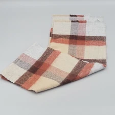 Courtelle Acrylic Plaid Pattern Scarf Made In France Burnt Orange Brown 5 Ft