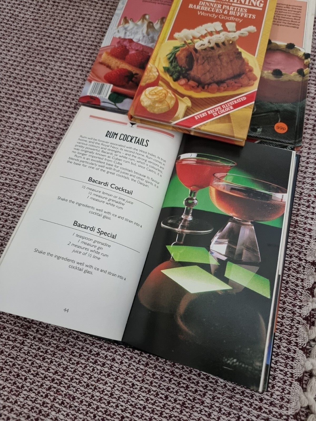 4 Sainsbury books of cooking with eggs/Cocktails/entertaining/mixer