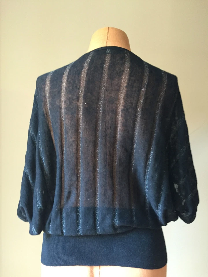 Auténtico suéter cárdigan para mujer Valentino con botones cuello en V negro talla M Foto 4 de 4