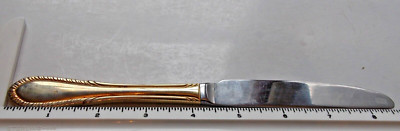 Farberware 18/0 Stainless Dinner Knife ~ BREEZE ~ Gold Electroplate