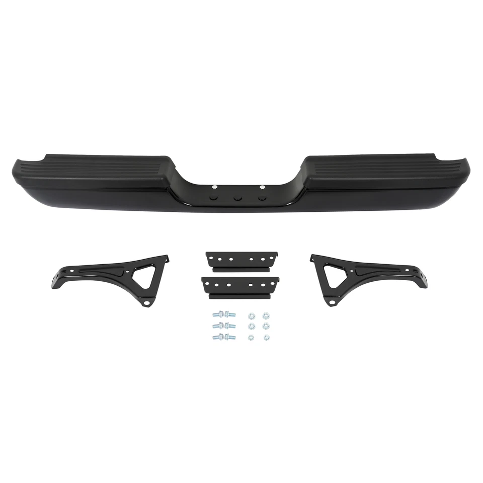 For Dodge RAM 1500 2500 3500 Pickup 94-02 Steel Black Rear Step Bumper Assembly - Image 2 of 4