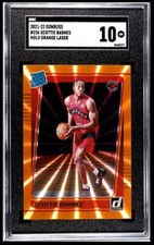 2021-22 Donruss #236 Scottie Barnes Rated Rookie Holo Orange Laser SGC 10 Gem