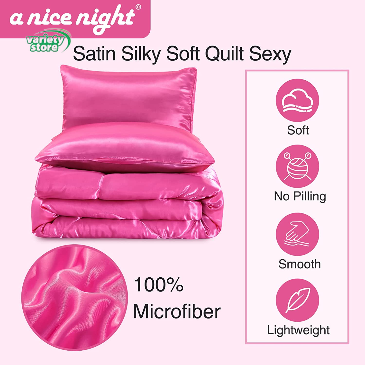 Satin Silky Soft Quilt Sexy Luxury Super Soft Microfiber Bedding