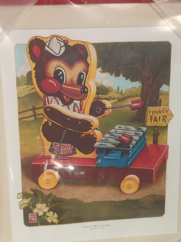 Новый из старых запасов Fisher Price винтажная игрушка плюшевый ксилофон в рамке изображение печати 12 x 15» - Изображение 3 из 4