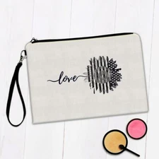Gift Makeup Bag : Sunflower Love American Flag Flower Floral Yellow Decor