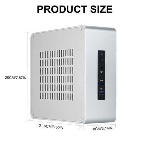 TA80 Boîtier de bureau Mini ITX châssis HTPC boîtier PC support disques 2,5 pouces - Photo 8/10