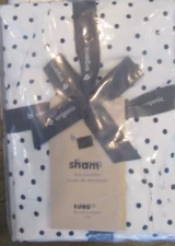 1  West Elm dotted pintuck midnight blue  Euro sham New w tags