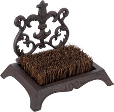 Rustic Dark Brown Cast Iron Shoe Scrubber, Boot Mud Cleaning Dirt Remover Brush