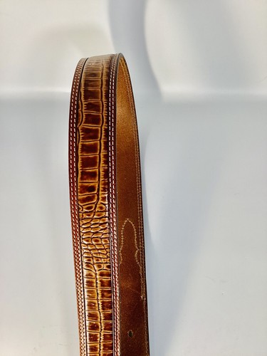 DETACHABLE SILVER ENGRAVED BUCKLE & NOONA WESTERN LEATHER BELT, TOOLED NEW 36 - Picture 12 of 12