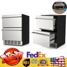 Mojgar 24" 5.3 Cu. Ft. Dual Drawer Commercial Grade Wine and Beverage Fridge