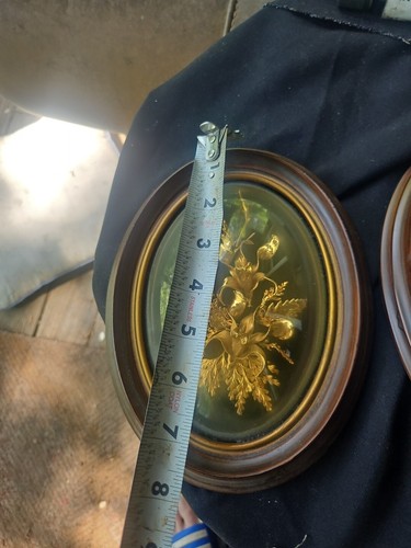 Lpt von 2 Flora Hawaii Hawaii Farn 24k Gold getaucht oval Rahmen Wandhängend 8x6 - Bild 6 von 7