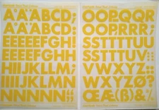 Chartpak Velvet Touch Lettering Futura Bold 120pt/M15120C Yellow Rub On Letters 