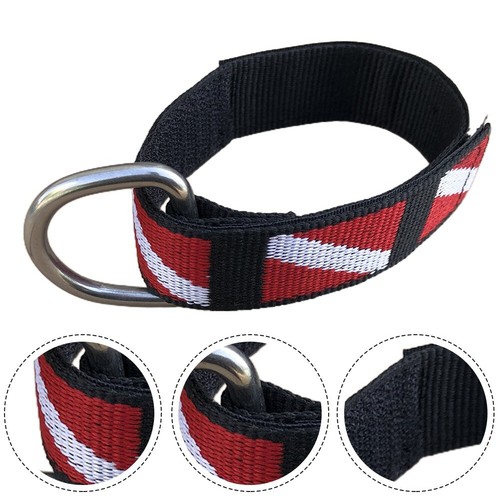 Adjustable Scuba Diving Wrist Strap Lanyard Webbing Band With Metal D-Ring - Picture 23 of 24
