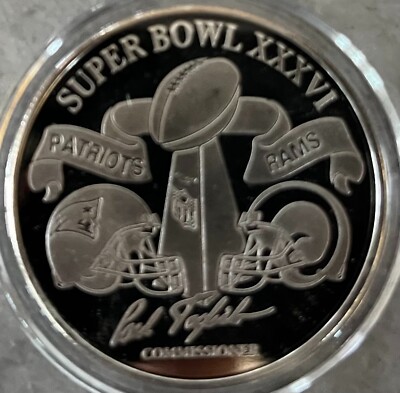 HIGHLAND MINT NEW ENGLAND PATRIOTS SB 36 SILVER OFFICIAL FLIP COIN