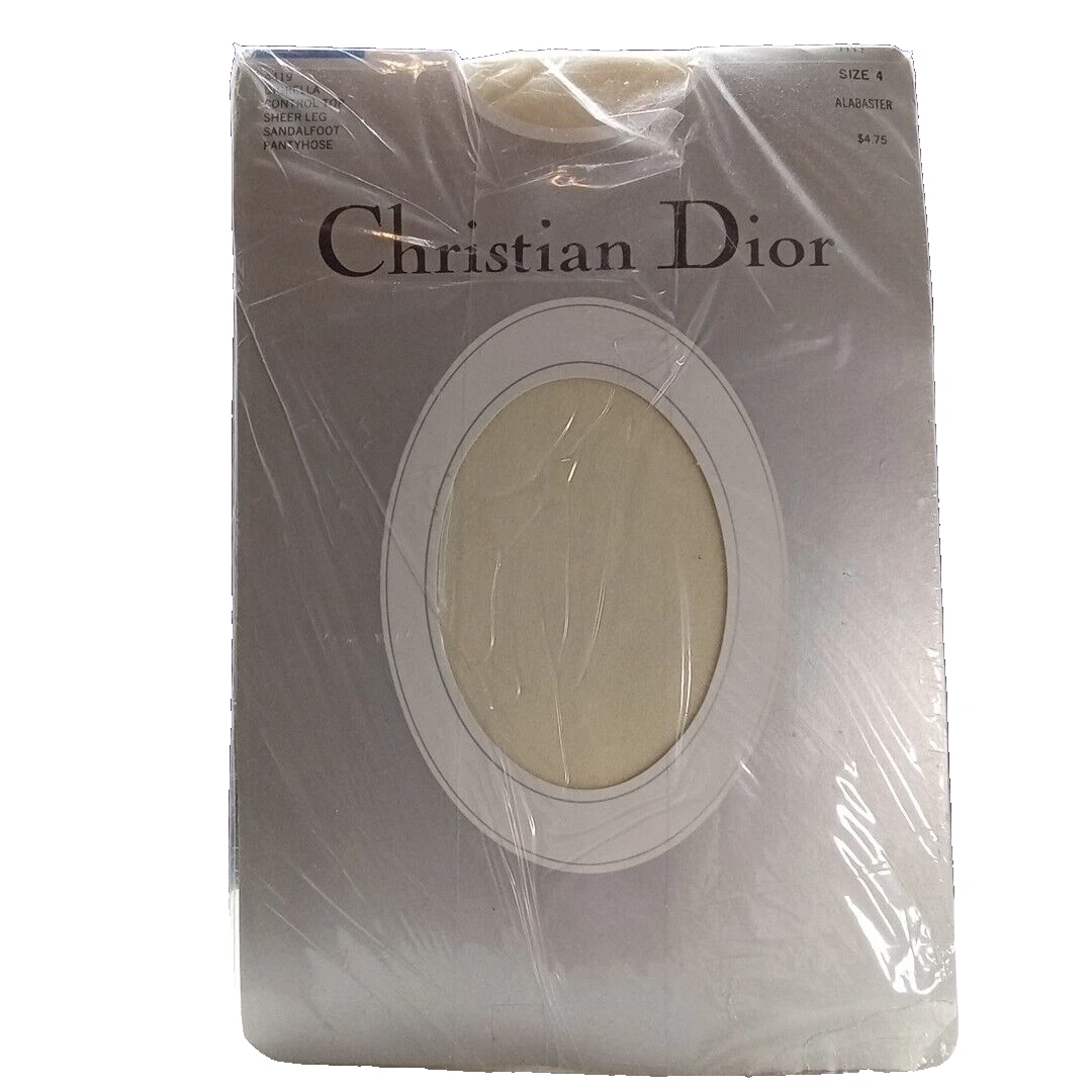 Collant Christian Dior Control Top pied sandale transparent jambe transparente albâtre taille 4