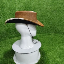 Mens Womens Western Cowboy Hat Cowhide Leather Outback Rodeo Gift