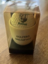"Golfers Breakfast" Egg Cup with St Andrews Golf Ball  Collectors Find 
