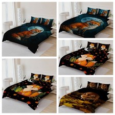 3D Fox Leaves Cartoon Moon Quilt Cover Duvet Cover Comforter set