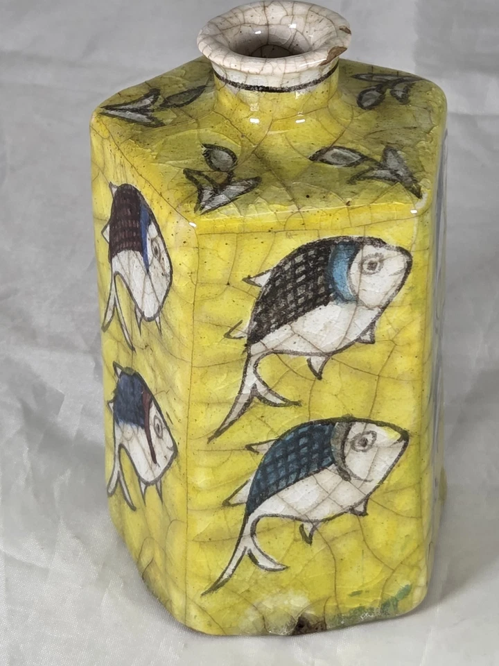 复古 PERSIAN 19 世纪 QUAJAR 时代茶瓶,釉面陶器,裂纹时代 — 第 2/4 张图片