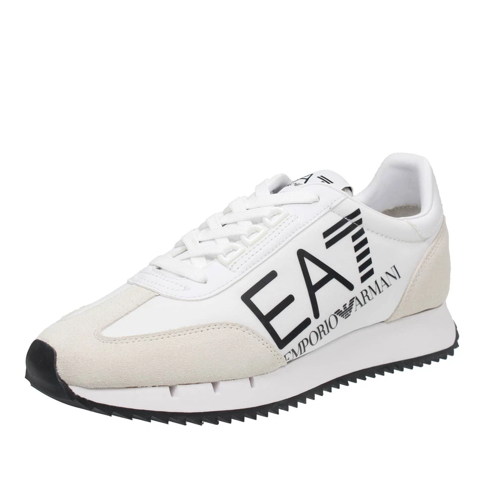 Ea7 Emporio Armani Black & White Vintage - Low Sneaker aus weißem Wildleder - Herren