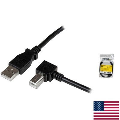 2m Braided USB 2.0 A to Right Angle B Printer Cable for Effortless Data Transfer