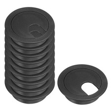 15Pcs Desk Cable Hole Cover,Cord Through Raceway Plastic 35mm,Black 