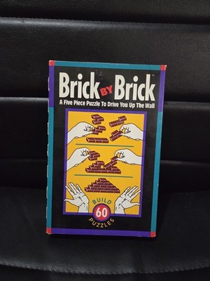 Vintage 1992 Brick By Brick Building Puzzle Game Binary Arts 60 Puzzles Complete